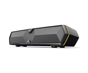 Edifier MG300 - Barra de Sonido compacta para Videojuegos con iluminación RGB, Tarjeta de Sonido integrada y micrófono, Bluetooth 5.3, Color Negro