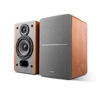 Edifier P12 Altavoz pasivo para estantería, altavoces de 2 vías con soporte de pared integrado, color madera, par, necesita amplificador o receptor para funcionar.