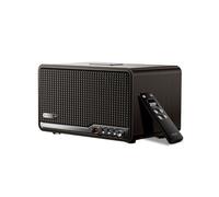 Edifier S300 Altavoces de Escritorio Retro, Audio Hi-Res Cableado e Inalámbrico, 80W (RMS) de Potencia, Bluetooth 5.4 Multipunto, WiFi Multihabitación (AirPlay 2), Entrada AUX y USB-C,Nogal Negro