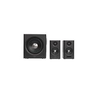 Edifier Sistema de altavoces S355DB 2.1 Hi-Res - 150 W RMS, subwoofer inalámbrico de 5,8 GHz, HDMI eARC, LDAC Bluetooth 6.0, USB-C, óptico, coaxial, tri-amp DSP, diseño premium (decoración de nogal)