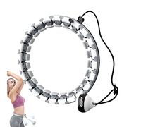 EDIFIT, Hula Hoop, Fitness, Pérdida de Peso, Tamaño Ajustable, 24 Tramos, para Deporte, Desmontable, para Cinturas Desde 57 cms hasta 113 cms, Niños y Adultos (Gris)