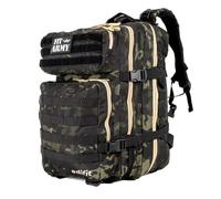 EDIFIT, Mochila Crossfit, 45L, Militar, Tactica, para Gimnasio, Senderismo, Acampada o Supervivencia, Unisex, Resistente, con Multiples Bolsillos (Camuflaje)