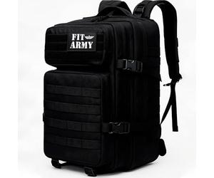 EDIFIT, Mochila Crossfit, 45L, Militar, Tactica, para Gimnasio, Senderismo, Acampada o Supervivencia, Unisex, Resistente, con Multiples Bolsillos (Negro)