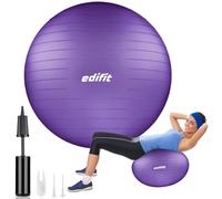EDIFIT, Pelota de Pilates, 55,65 y 75, Ejercicio en Casa, Incluye Hinchador, Fitball, Embarazadas, Accesorios Yoga, Gimnasio, Varios Tamaños (55cm, Violeta)