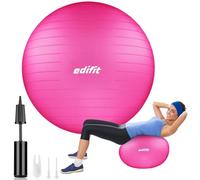Edifit, Pelota de Pilates, 55,65 y 75, Ejercicio en Casa, Incluye Hinchador, Fitball, Embarazadas, Accesorios Yoga, Gimnasio, Varios Tamaños (75cm, Rosa)
