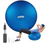 EDIFIT, Pelota de Pilates, 55,65 y 75, Ejercicio en Casa, Incluye Hinchador, Fitball, Embarazadas, Accesorios Yoga, Gimnasio, Varios Tamaños (75cm, Azul)