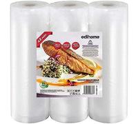 Edihome, Bolsas Vacio Alimentos, 28x300cm, 3 Rollos, Bolsas para Envasadora al Vacio, Conservación, Rollos Envasado al Vacio, BPA Free, Sous Vide (3 Rollos 28x300cm)