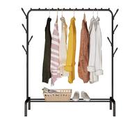 edihome, Burro Ropa, Perchero Colgador de Ropa, Vestidor, 118X148X39 cm, Resistente, Metálico, con Soporte para Zapatos, para colgar Ropa, Perchas, Camisas, Pantalones, Chaquetas finas (Negro)