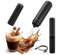 edihome, Espumador de Leche, Eléctrico, Milk Frother Portátil para Café, Recargable, Batidor de Espuma para Cappuccino Latte, Matcha, Potente y Silencioso (Negro, A Batería)