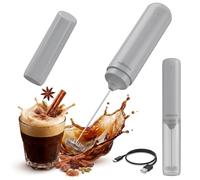 edihome, Espumador de Leche, Eléctrico, Milk Frother Portátil para Café, Recargable, Batidor de Espuma para Cappuccino Latte, Matcha, Potente y Silencioso (Gris, A Batería)