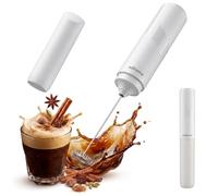 edihome, Espumador de Leche, Eléctrico, Milk Frother Portátil para Café, Recargable, Batidor de Espuma para Cappuccino Latte, Matcha, Potente y Silencioso (Blanco, A Pilas)