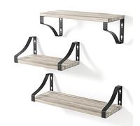 edihome, Estanteria Pared, Baldas Pared, 3 Niveles, Repisas Flotantes, Estantes de Pared de Madera Natural, Decoracion, Ideal para Salon, Dormitorio, Baño (Abedul)