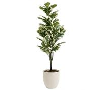 edihome, Planta Artificial Grande, Ficus Artificial 120 cm, Decorativas, Árbol, Decoración Hogar, para Interior, Oficina, Hoteles, Eventos - Planta Realista (Ficus Lyrata, 120)
