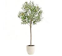 edihome, Planta Artificial Grande, Olivo 150 cm - Decorativas, Árbol, Decoración Hogar, para Interior, Oficina, Hoteles, Eventos, Planta Artificial Realista con Detalles Mediterráneos (Olivo, 150)