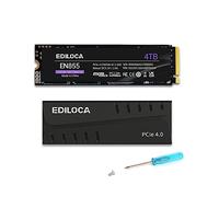 Ediloca Disco Duro Interno para Videojuegos con disipador de Calor, 4 TB hasta 7400 MB/s, PCIe Gen4, NVMe1.4 M.2 2280, 3D NAND TLC, Unidad Interna de Estado sólido, 4 GB de caché de Memoria caché de