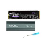Ediloca EN760 con disipador térmico de 1TB PCIe Gen4 SSD, NVMe M.2 2280, NAND TLC 3D, de hasta 5000MB/s, Disco de Estado Sólido Interno, Caché SLC Dinámica, Compatible con PS5 y PC