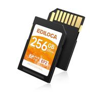 Ediloca Tarjeta de Memoria EF2 UHS-I de 256 GB, Lectura de 100 MB/s, Escritura 90 MB/s, C10, U3, V30, Full HD y vídeo 4K, Tarjeta SD para fotógrafos Profesionales