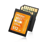Ediloca Tarjeta SD de 512GB, Tarjeta de Memoria SD UHS-II, C10, U3, V60, Lectura de hasta 300MB/s, Escritura de 200MB/s, 4K/6K Video, para DSLR/cámara (EF8)