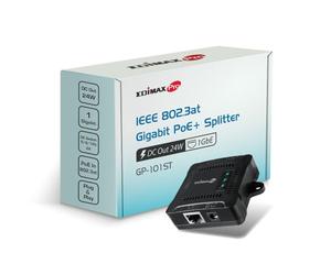 Edimax Divisor Pro Compact Gigabit PoE+ con Salida Ajustable de 5/9/12V x 2A, IEEE 802.3at, Ofrece Datos y energía de Corrientes PoE a Dispositivos no PoE hasta 100 Metros, GP-101ST