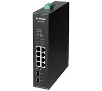 Edimax IGS-1210P - Conmutador Industrial de 10 Puertos Gigabit PoE+ con riel DIN y 2 Puertos SFP