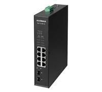 EDiMAX IGS-1210P V2 - Conmutador Industrial de 10 Puertos Gigabit PoE+ con riel DIN y 2 Puertos SFP