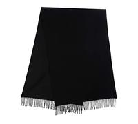Edinburgh Cashmere Estola pura de lana de cordero - 60 x 180 cm, estola grande extra fina presentada en Vogue, GQ, Tatler & Grazia | Ropa y ropa de invierno, reloj negro, Negro, L