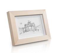 Casa Chic Marco de Fotos 10x15 cm, Marcos Fotos Vertical y Horizontal, Marco de Fotos de Pie y para Montar en pared, Porta Retrato Hecho de Vidrio y Madera con Passepartout, Photo Frame