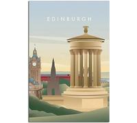 Edinburgh Scotland Skyline Arte Imprimir Vintage Viaje Póster Retro Pared Arte Lienzo Póster Habitación Decoración Hogar Decoración Sin Marco 50x75cm