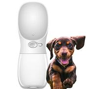 Edipets, Bebedero Perro Portatil, 350 ml, Antibacteriano, Botella Agua a Prueba de Fugas, Libre de BPA, Ideal para Las Actividades al Aire Libre (Blanco)
