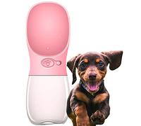 Edipets, Bebedero Perro Portatil, 350 ml, Antibacteriano, Botella Agua a Prueba de Fugas, Libre de BPA, Ideal para Las Actividades al Aire Libre (Rosa)