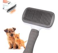 Edipets, Cepillo para Perros y Gatos, para Pelo Largo, Quitapelo, Púas de Acero y Silicona, Quitar Pelo Muerto, Ergonómico, Accesorios mascotas (Gris)