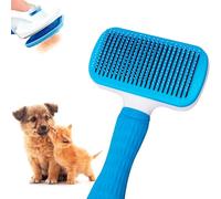 Edipets, Cepillo para Perros y Gatos, para Pelo Largo, Quitapelo, Púas de Acero y Silicona, Quitar Pelo Muerto, Ergonómico, Accesorios mascotas (Azul)