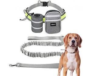 Edipets correa canicross con portabotellas gris para perros