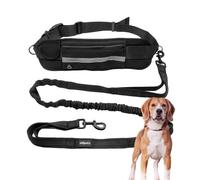 Edipets correa canicross reflectante manos libres con riñonera negra para perros