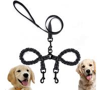 Edipets, Correa Doble para Perros, Extensible, Reflectante, Antitirones, 360º, sin Enredos, Adiestramiento, para Dos Perros, Pequeño, Mediano y Grande