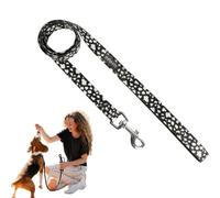 Edipets, Correa Perro, 120cm, 1.5cm o 2.5cm de Anchura, Agarre Suave, Diseño Desenfadado, Cómoda, Segura, con Mosquetón Giratorio 360º, Motivos Hexagonales o Leopardo Blanco (Leopardo Blanco, 1.5)