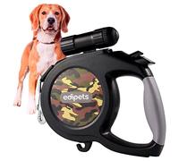 Edipets, Correa Perro Extensible, 8 Metros, Larga, con Linterna LED, Retráctil, Cinta Flexible para Adiestramiento y Paseo, Diseño Militar de Camuflaje.