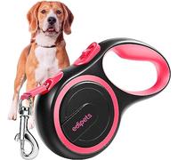 Edipets, Correa Perro Extensible, Retráctil, 3, 5 y 8 Metros, Cinta Flexible para Adiestramiento y Paseo, con Seguro y con Freno, Diseño y Agarre Cómodo (8 Metros, Rosa)