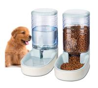 Edipets, Dispensador para Gatos y Perros, Comida y Agua, Pack 2 Unidades, Automático, 3.8 L c/u, Comedero, Alimentador y Bebedero para Mascotas (Gris)