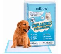 Edipets, Empapadores Perros, 45x60 cm, (Blanco - 100 Unidades), Alfombrillas Desechables para Mascotas, Toallitas de Entrenamiento y Adiestramiento, Absorbentes, Resistente a Prueba de Fugas