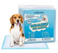 Edipets, Empapadores Perros, 60x60 cm, (Blanco - 40 Unidades), Alfombrillas Desechables para Mascotas, Toallitas de Entrenamiento y Adiestramiento, Absorbentes, Resistente a Prueba de Fugas