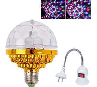 EdirFtra Luz de Bola Mágica Giratoria de Colores, Bombilla de Bola Mágica Giratoria con Enchufes, Bombilla de Cristal Deslumbrante para Decoración de Escenario de Discoteca de Colores