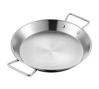 EdirFtra Olla de arroz con mariscos de Acero Inoxidable, Olla Plana, sartén de Cocina, método de Fondo Plano para Fiestas de arroz con mariscos Interiores y Exteriores,32cm