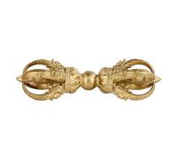 EdirFtra Vajra Dorje de Latón 10/12 cm - Decoración de Altar Budista Tibetano Antigua