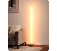 EDISHINE Lámpara LED de pie con intensidad variable continua, 3000K luz blanca cálida, lámpara de pie de esquina con interruptor de pie, lámpara de ambiente moderno para dormitorio, sala de estar