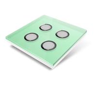 Edisio EFC-G04 - Placa protectora de cristal (4 teclas), color verde