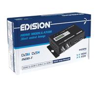 EDISION HDMI Modulator 3in1 Mini Loop, Modulador HDMI a Terrestre DVB-T, ISDB-T o Cable DVB-C, Distribución Full HD sobre Cable Coaxial, hdmi-out, RF-in, Tamaño Mini, Pantalla LED, Plug & Play