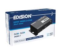 EDISION HDMI Modulator 3in1 Mini, Modulador HDMI a Terrestre DVB-T, ISDB-T o Cable DVB-C, Distribución Full HD sobre Cable Coaxial, Tamaño Mini, Pantalla LED, Instalación rápida, Plug & Play