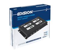 EDISION HDMI Modulator 3in1 Quad+, RF Modulador 4X HDMI a terrestre DVB-T, ISDB-T o Cable DVB-C, 3 SEÑALES de modulación SELECCIONABLES, Distribución Full HD sobre Cable Coaxial, Plug and Play