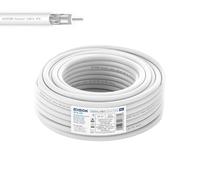 Edision ICX-10 Cable Coaxial 10m, Cable Antena TV Interior PVC Blanco, Acero Cobreado CCS/AL, 17VAtC, CPR Eca, Clase A, Cable Satélite, para DVB-S2, DVB-T/T2, DVB-C, RADIO, Bobina 10m